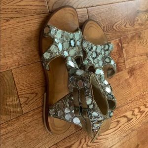 Beaded leather sandals